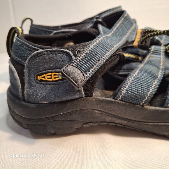 Keen Mens Newport H2 Sandals Size 5 Blue/Black With Yellow Accents Waterproof & - Picture 5 of 9